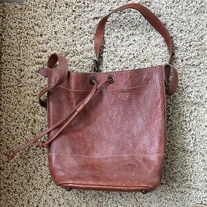 Buffalo Jackson Madison Brown Leather Bucket Bag